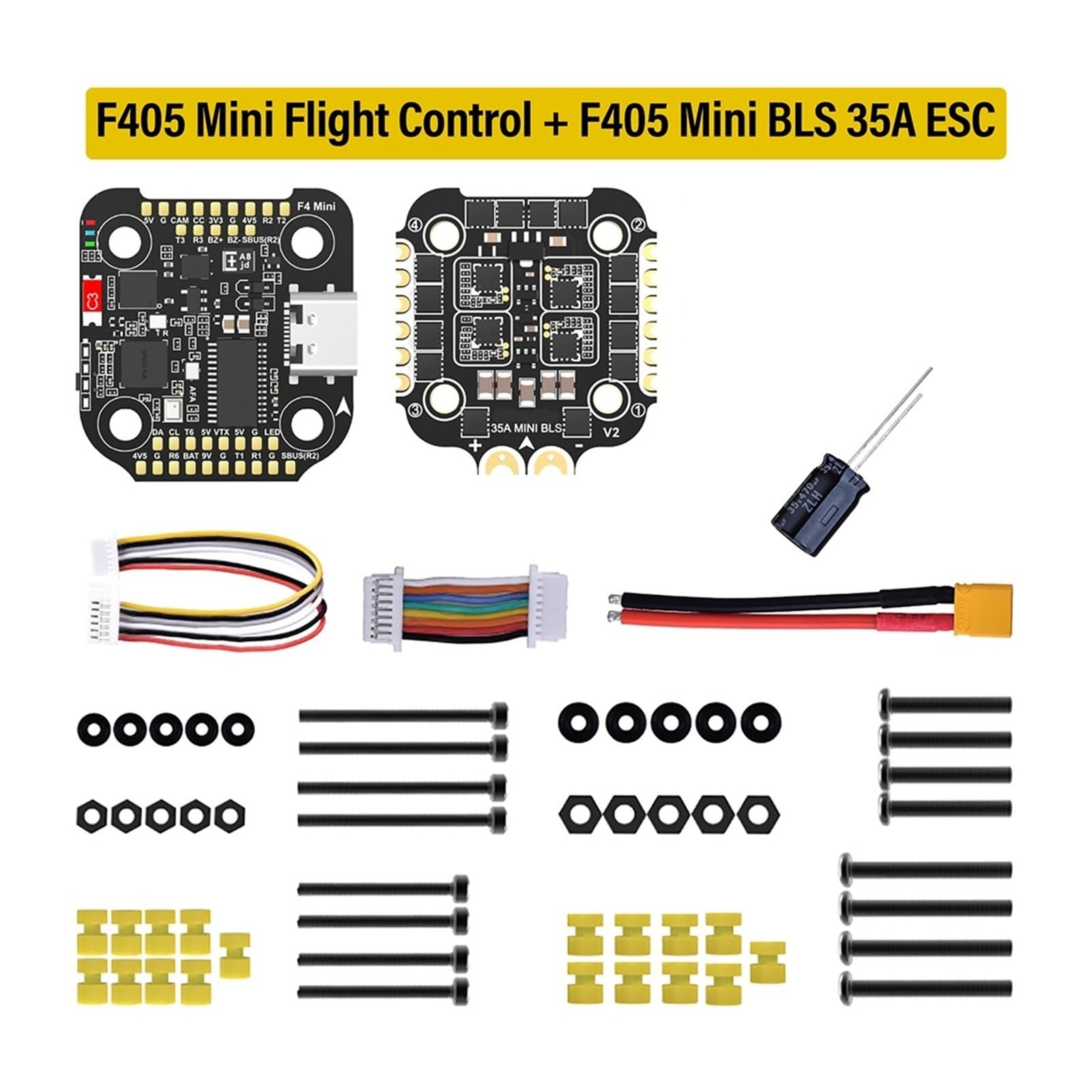 F405 Stack Flight Controller FC BLS 35A V2 3-6S 20x20 4-w-1 ESC Dual BEC do dronów wyścigowych FPV (ESC)