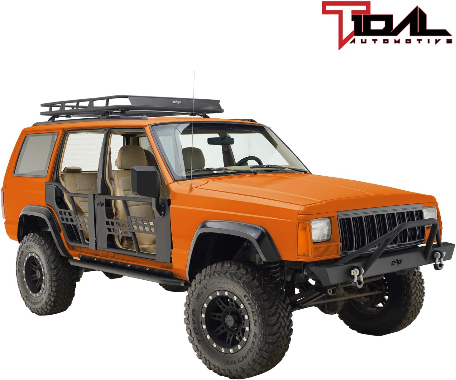 EAG Steel Tubular Doors with Mirrors 4PCS Fit for 1984-1996 Cherokee XJ