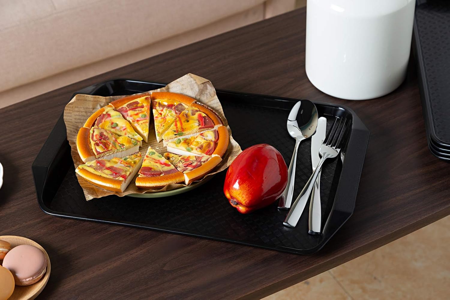 Plastic Fast Food Tray,16.7 by 11.8-Inch,Set of 12 (Black) - Image 5