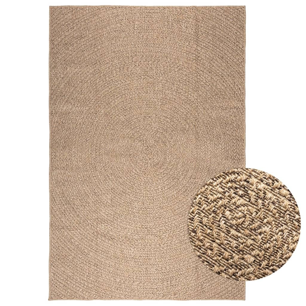 Xhnifben Outdoor Teppich ZIZUR 200x290 cm Jute-Optik aus robustem PP UV-beständig wetterfest leicht zu reinigen für Wohnzimmer Terrasse Balkon Esszimmer & Flur