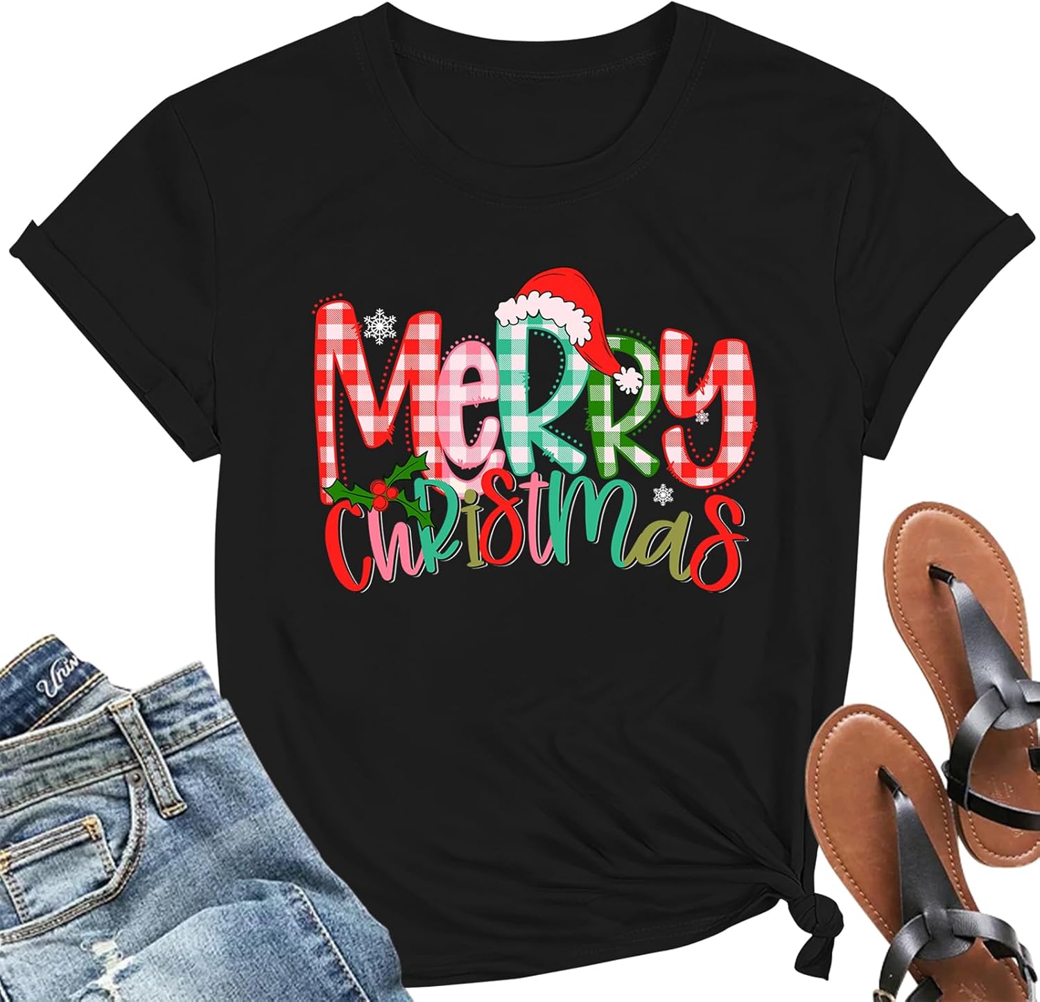 Christmas Tree Shirts Women Snowman Merry Christmas Shirt Xmas Holiday Tee Tops