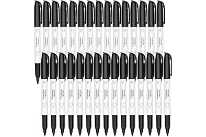 AmazonBasics Fine Point Permanent Black Markers, 30-Pack