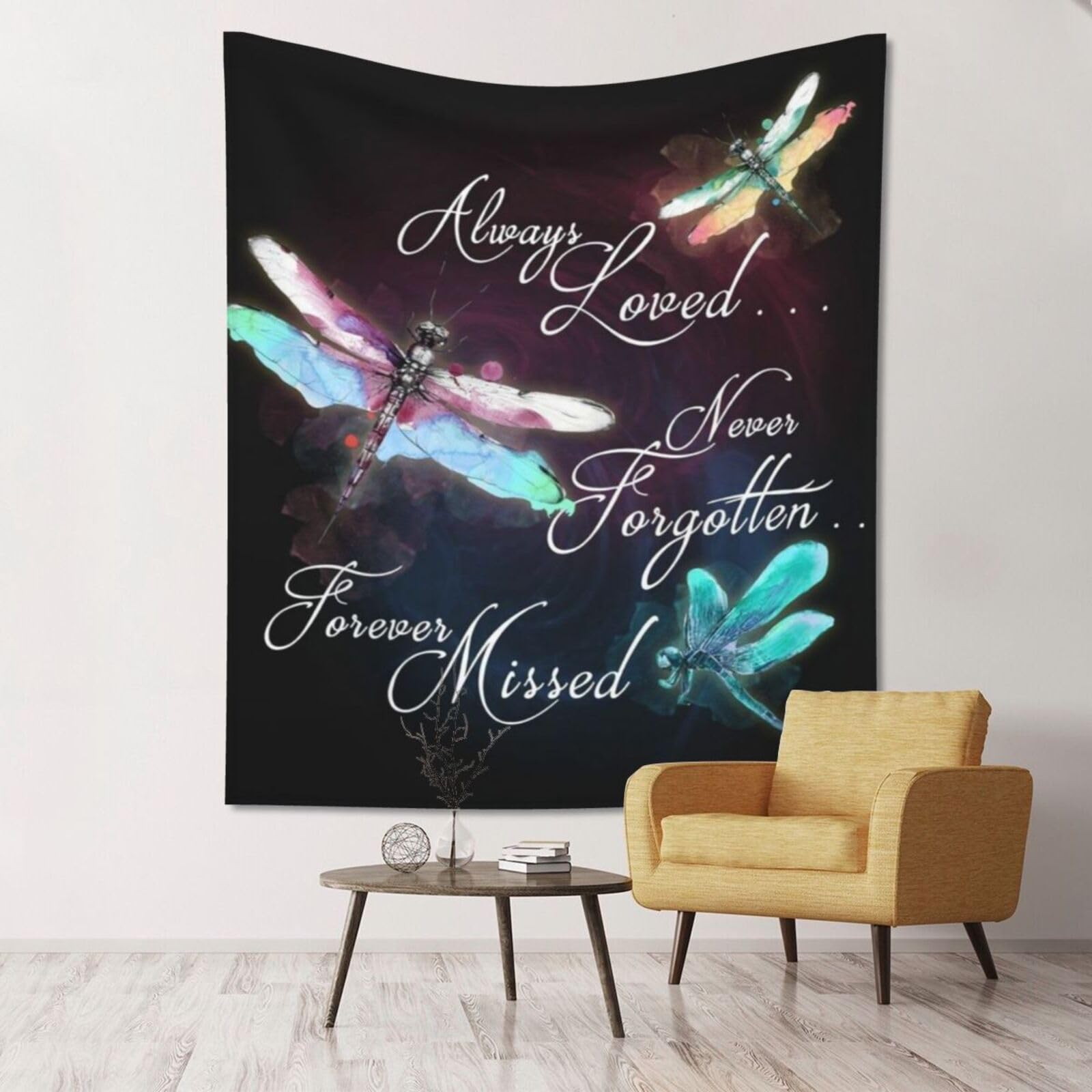 WKSGDSG Large Wall Hanging, Machine Washable Tapestry For Dorm Room, Colorful Dragonfly, Lightweight Polyester Wall Art For Bedroom Living Room, 152x130cm