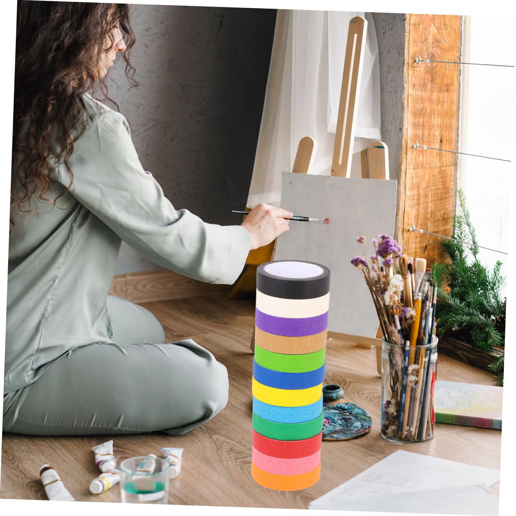 SHINEOFI Ruban de Masquage Coloré 12 Rouleaux pour Artistes, Papier