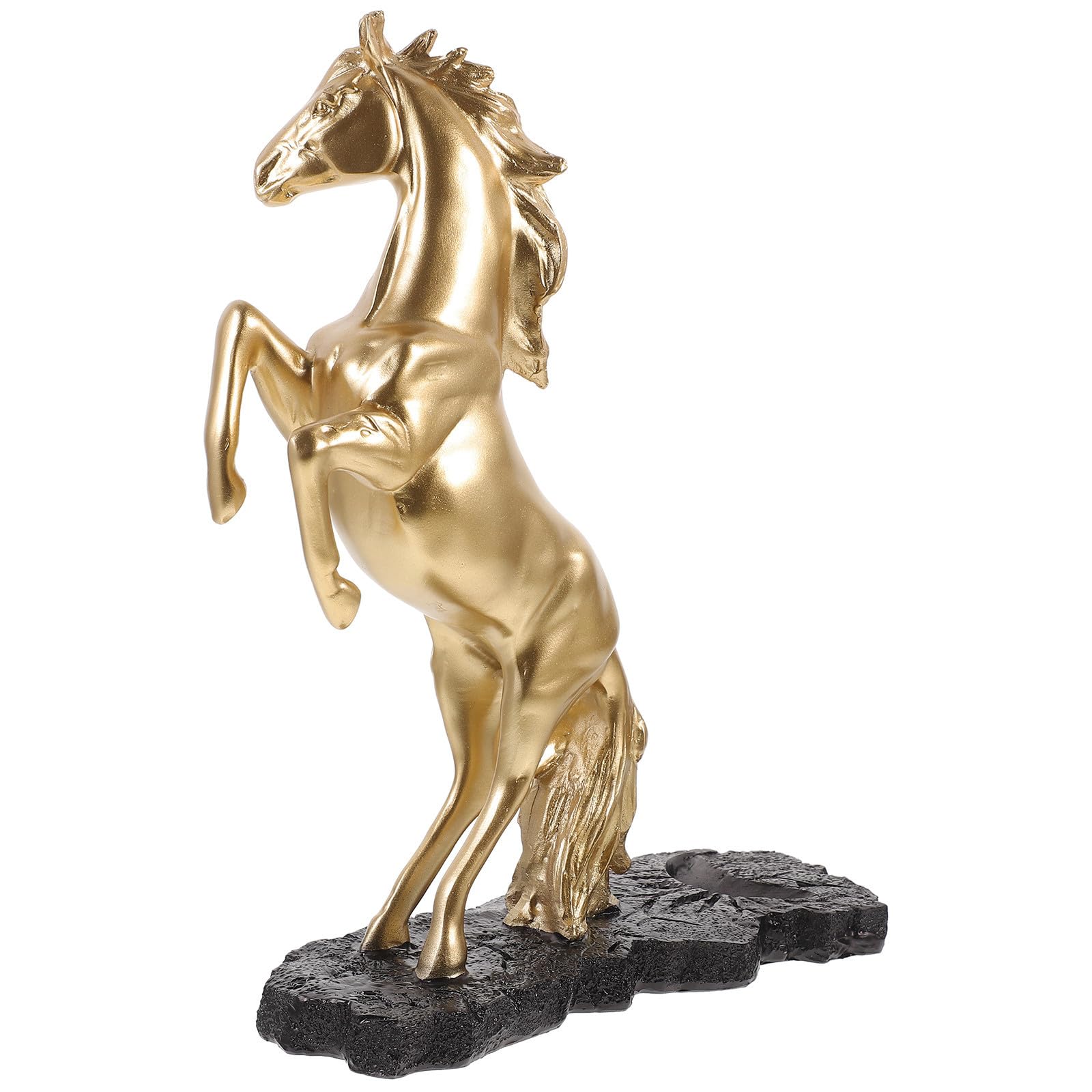Statue de cheval dorée en résine de prestige pour sublimer un bureau élégant