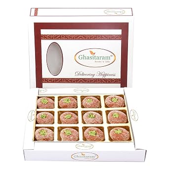 Ghasitaram Gifts Indian Sweets - Diwali Sweets Mathura Peda Box, 250g