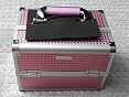 Joligrace Makeup Train Case Makeup Case Organizer Portable Cosmetic Box Storage with 2 Trays Mirror Locking Make Up Travel Case for Nail Kits Cosmetics Craft Traveling Makeup Box Mermaid Pink