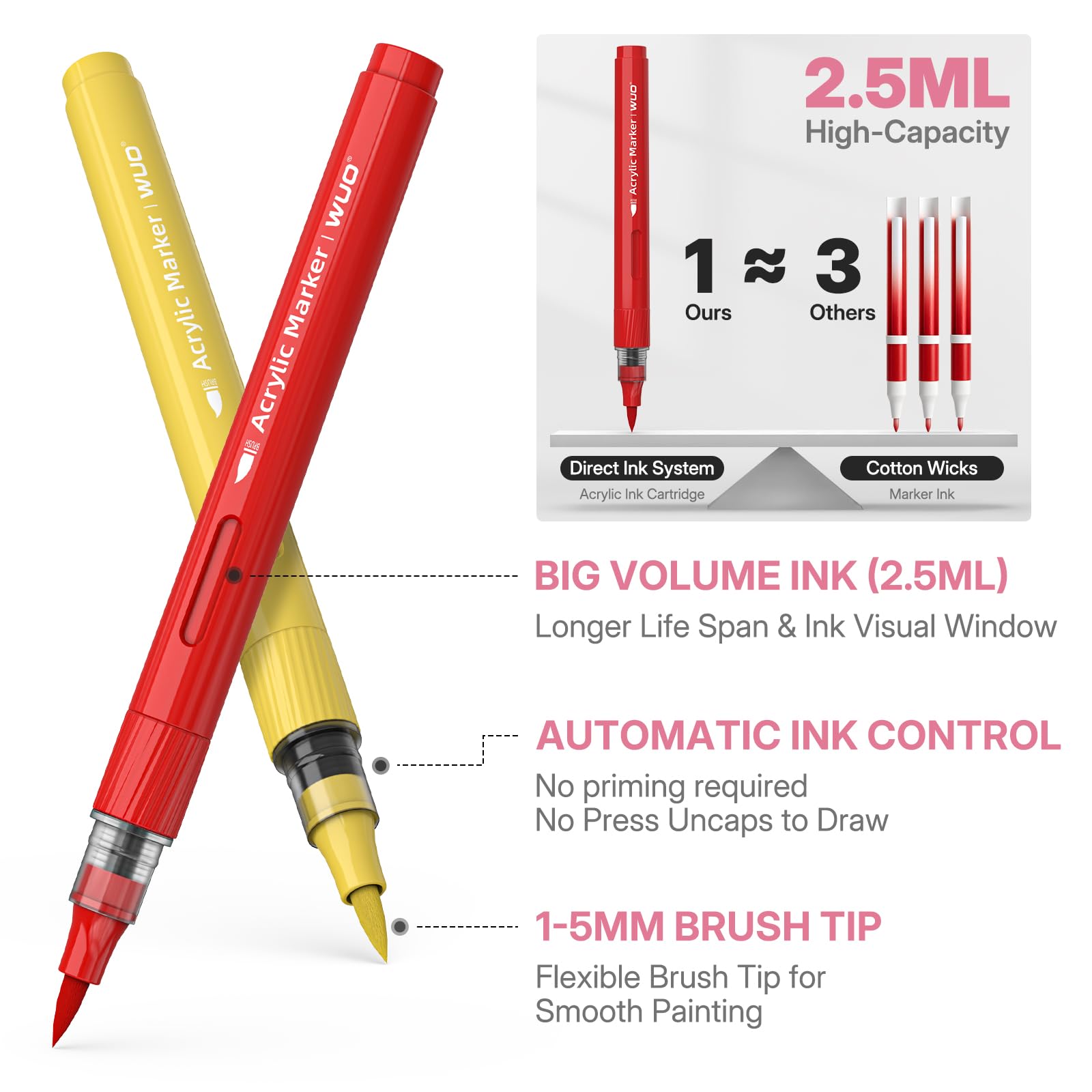 WUO Acrylic Paint Markers - 36 Colors! -2
