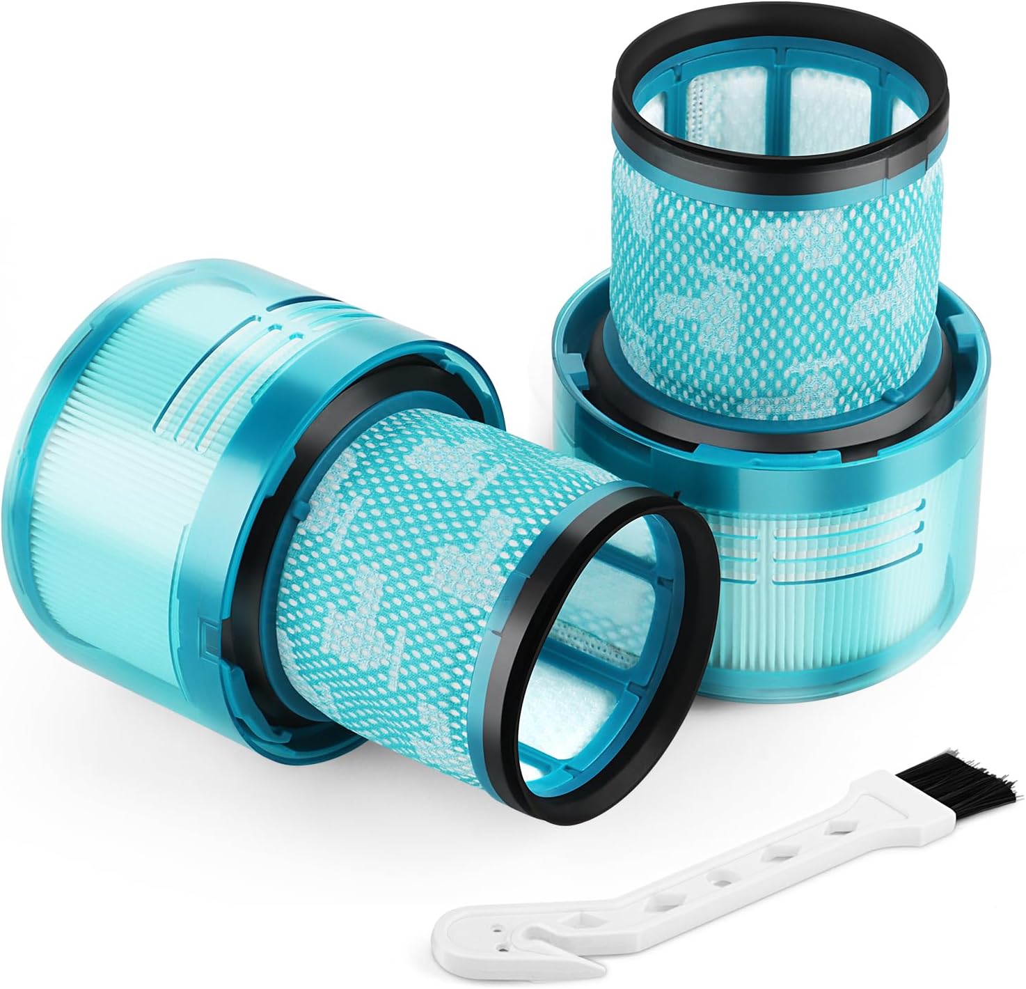 Dyson V11 için filtre, Dyson V15 Detect için 2 adet filtre, Dyson V11 V15 SV14 SV22 için yıkanabilir yedek filtre, temizleme fırçası ile, #970013-02 yerine geçin (yeşil)