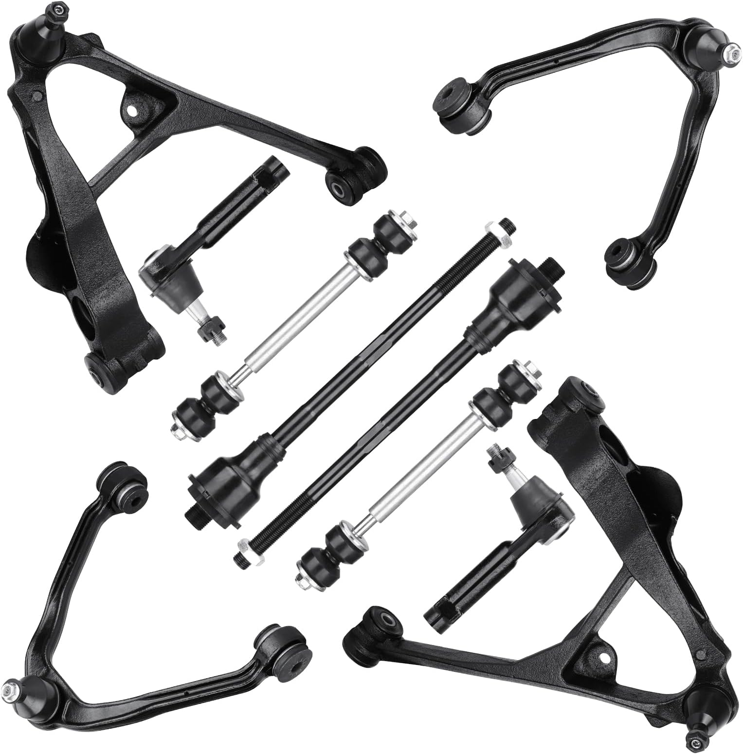 Front Lower Upper Control Arms w/Ball Joints Replacement Suspension Kit for Cadillac Escalade/EXT 2002-2006,for Chevrolet Suburban 1500/GMC Yukon/GMC Yukon XL 1500 2000-2006(10PCS)