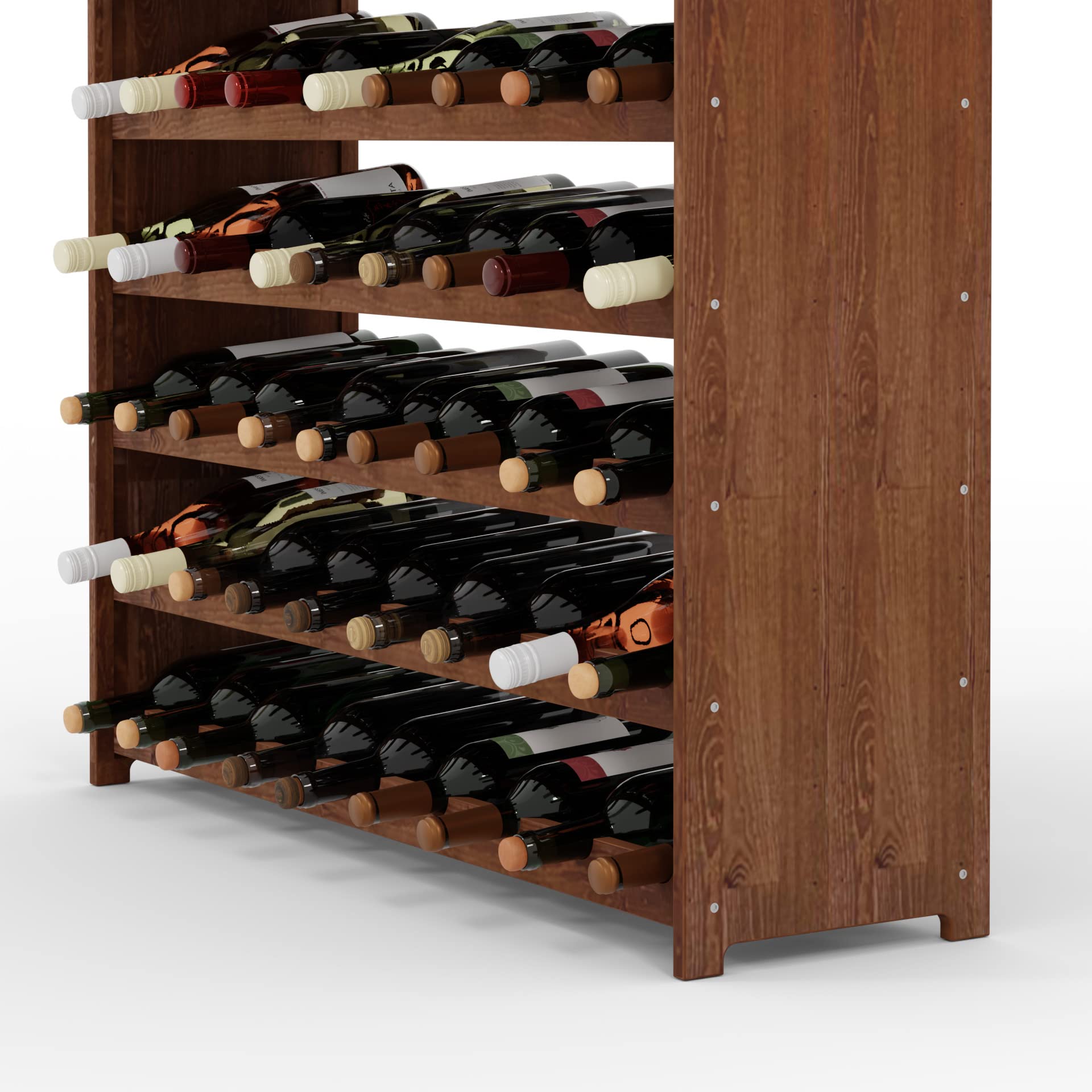 Lenmar Série RW Casier à vin en bois pour bouteilles, anthracite, marron, naturel, RW-3, 13-15 couchés, pour 91-135 bouteilles, vin, casier à bouteilles (marron, RW-3-135, 198 x 92 x 26,5, pour 135