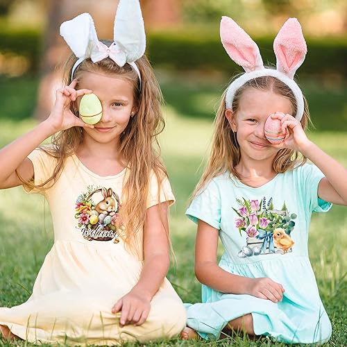 Miniatura 6 de Whaline 21 hojas de calcomanías para planchar de Pascua, conejo, conejo, transferencia de calor, calcomanías de vinilo para acuarela, vintage,