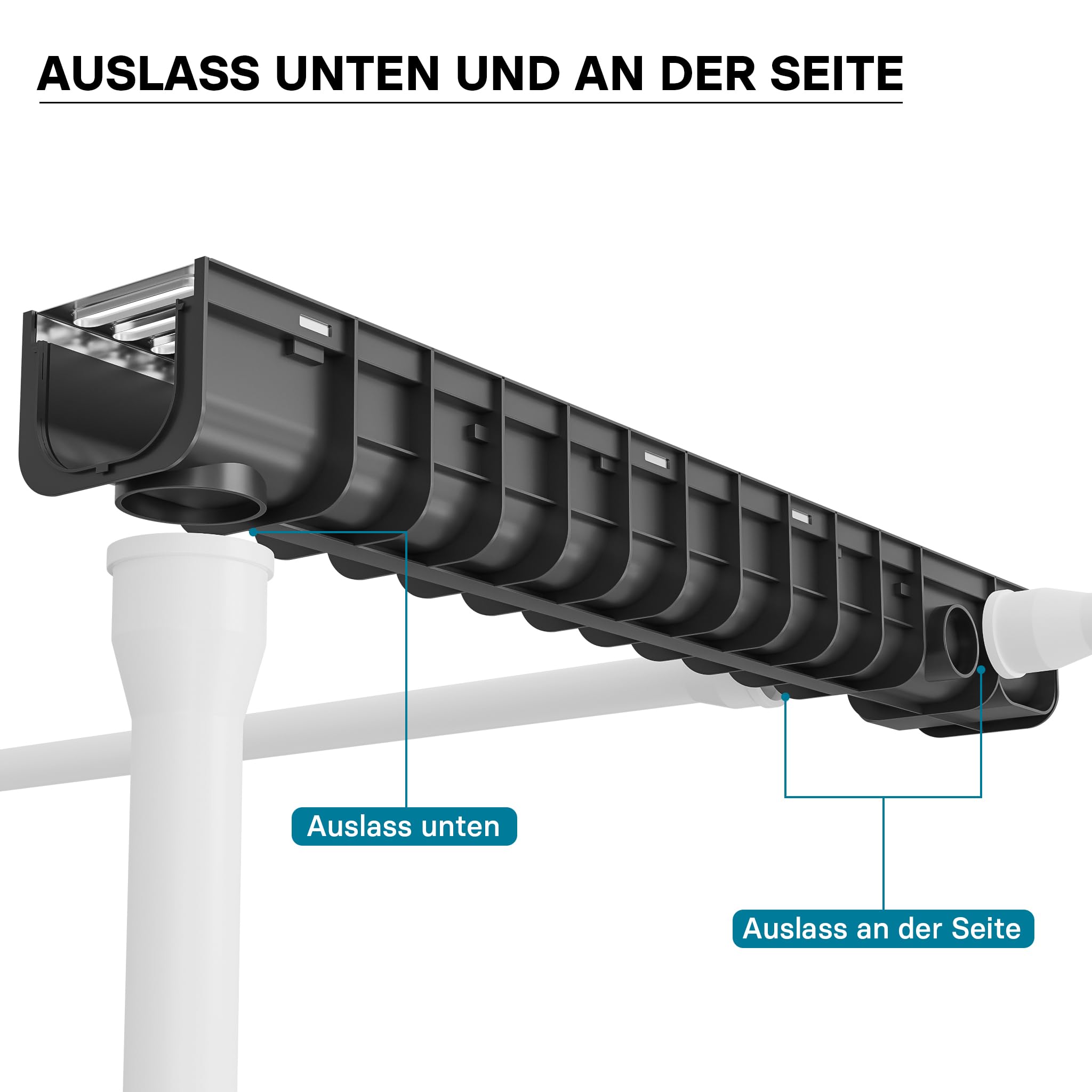 Entwässerungsrinne 1m Abdeckrost 1,5t verzinkt Ablaufrinne Abwasserrinne Abwasser