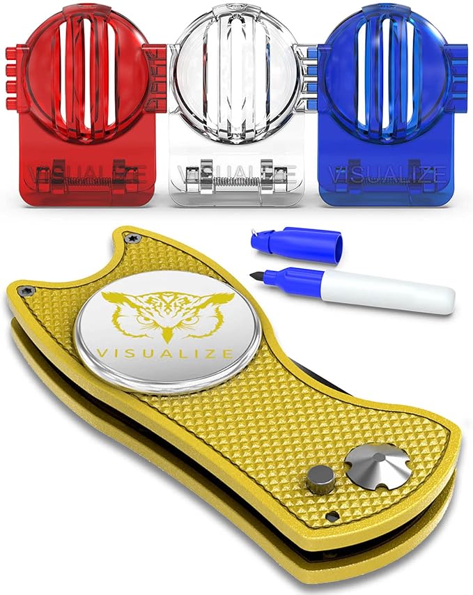 Review VISUALIZE Golf Accessories Golf Gift Set – TRI-LINE Connect Golf Ball Marker + Talon Divot Repair Tool Yellow Review VISUALIZE Golf Accessories Golf Gift Set – TRI-LINE Connect Golf Ball Marker + Talon Divot Repair Tool Yellow