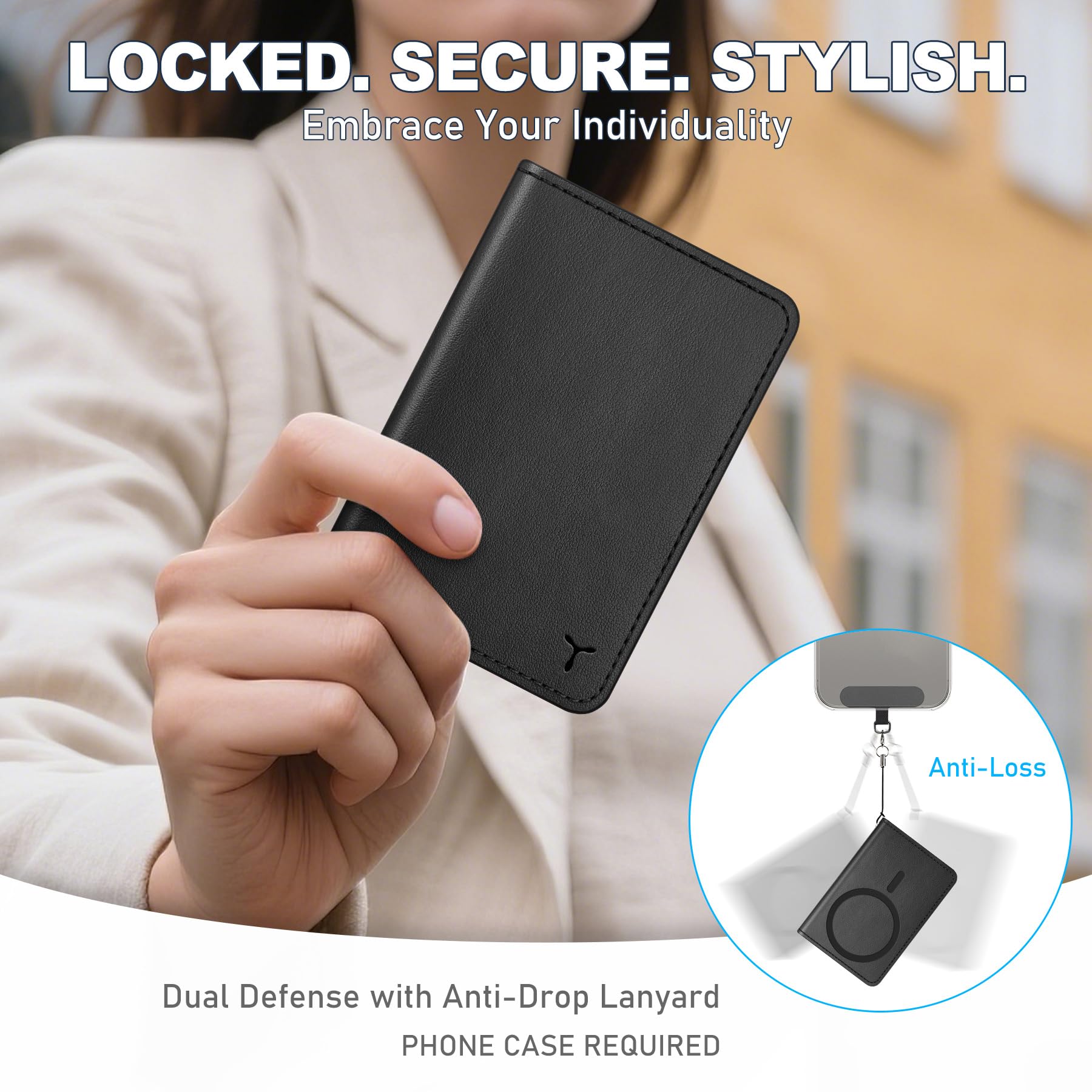 TUCCH Portefeuille Magnétique pour iPhone avec 6 Fentes Cartes, Blocage RFID [Fenêtre ID Transparente], Cuir Synthétique pour Série iPhone 17/16/15/14/13/12/Plus/Air/Pro/Pro Max (sauf Mini), Noir