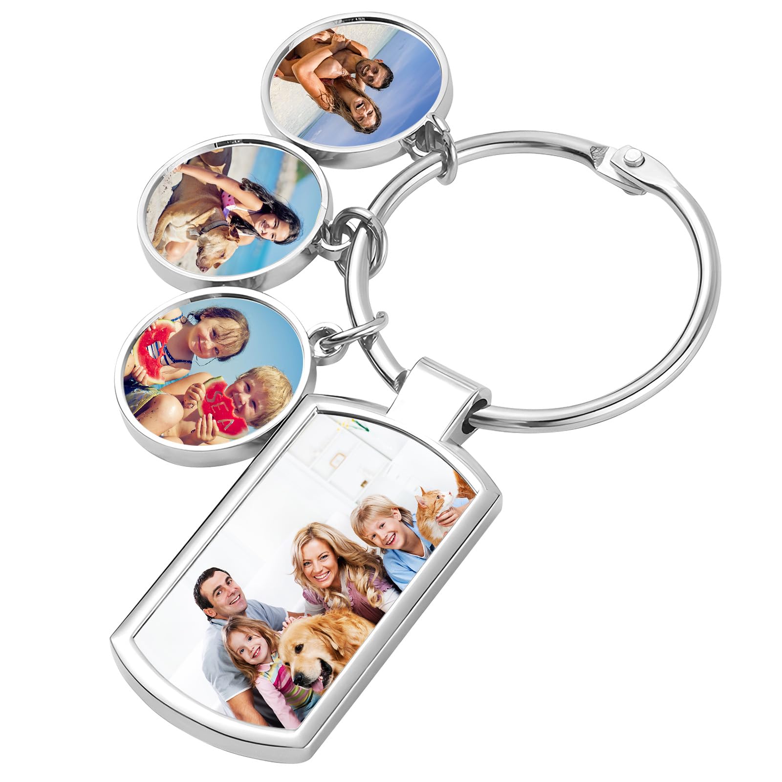 BEXOA EDCCustom Keychain with Picture - Personalized Photo Engrave Text Keychains for Women Men Boyfriend Mother's Day Gifts