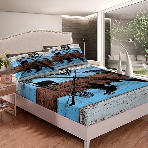 Miniatura 8 de Castle Fairy Sábana bajera ajustable de nido de abeja neón, tamaño matrimonial, juego de ropa de cama geométrica hexagonal verde y azul con 2 fundas