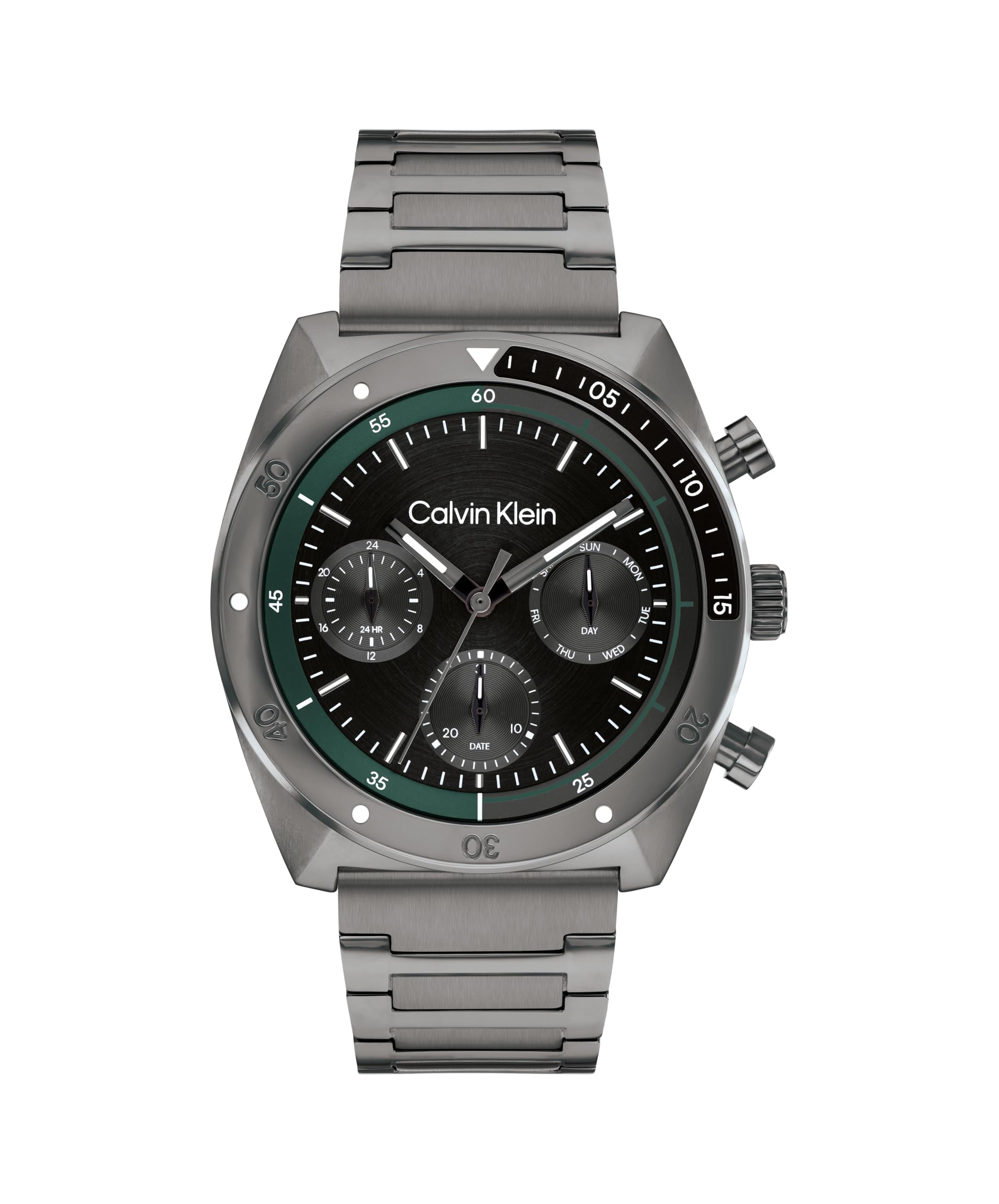 Calvin Klein Analogue Multifunction Quartz Watch for Men CK Flex Collection with Gunmetal Stainless Steel Bracelet - 25200466