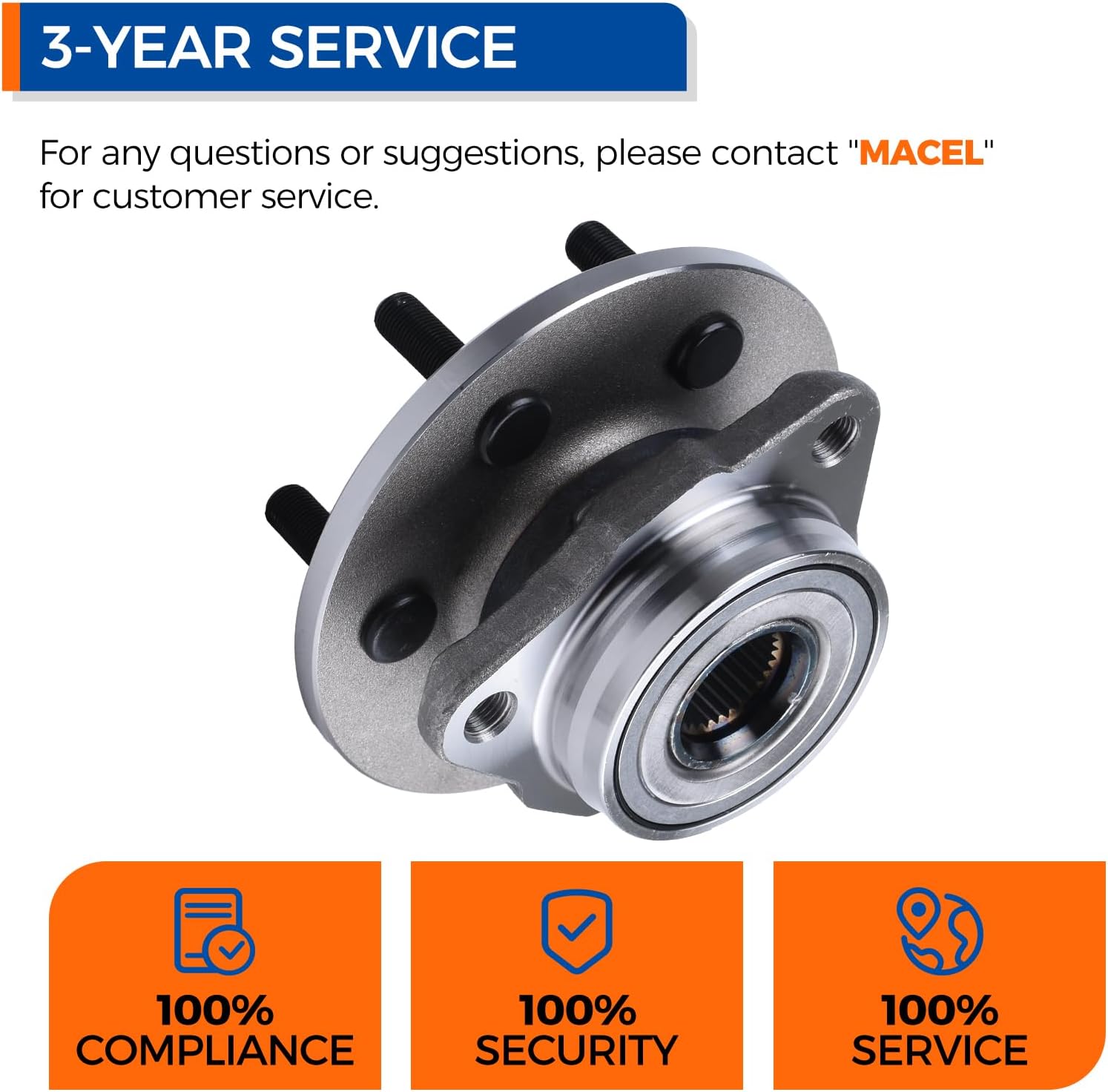 PAROD 515007 Wheel Hub & Bearing Assembly fit for 1997-2004 Dodge Dakota, 1998-2003 Dodge Durango 4WD 2-Wheel ABS