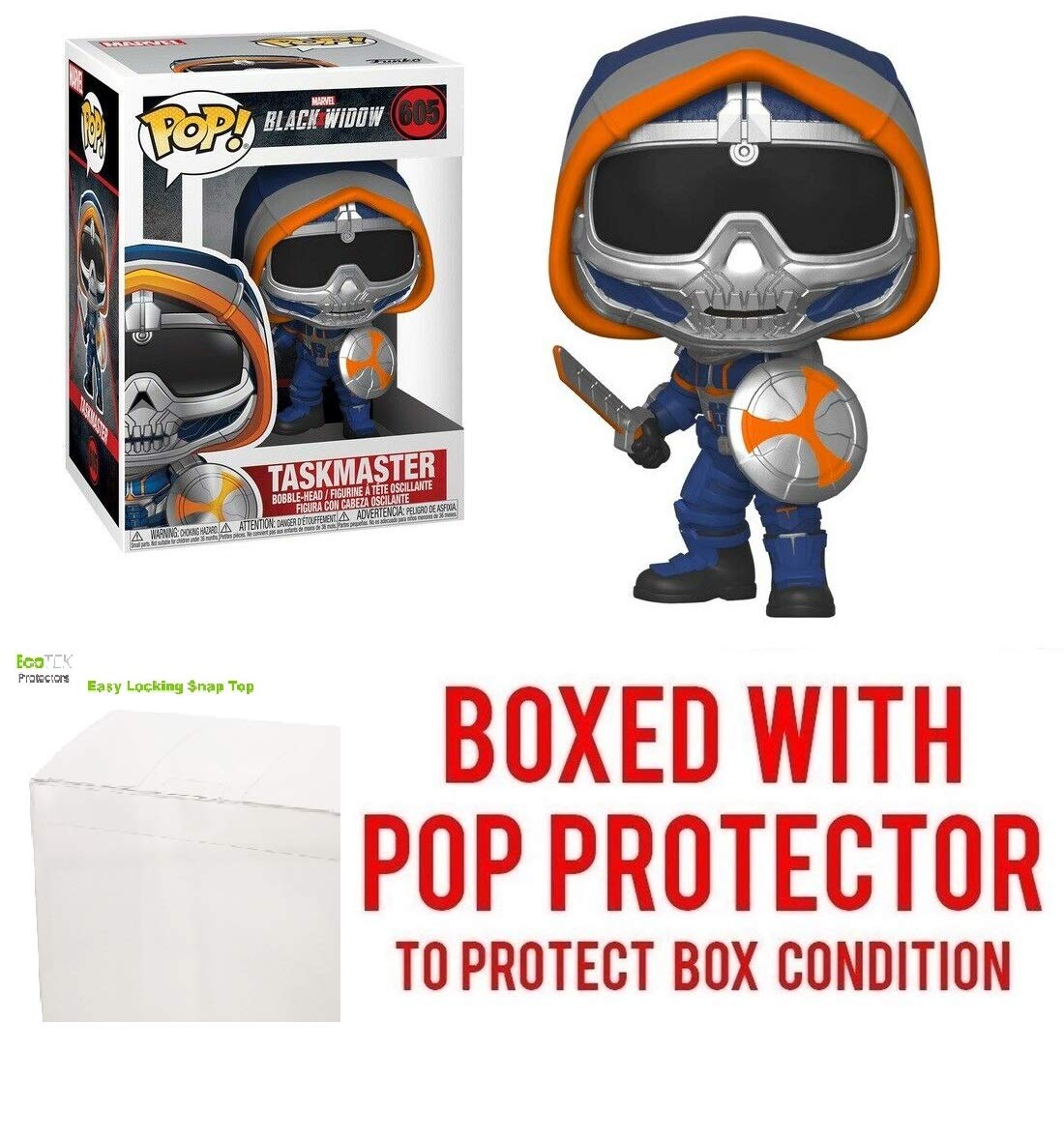 Taskmaster with Shield #605 Pop Marvel: Black Widow Vinyl Figure (Bundled with EcoTEK Plastic Protector to Protect Display Box)