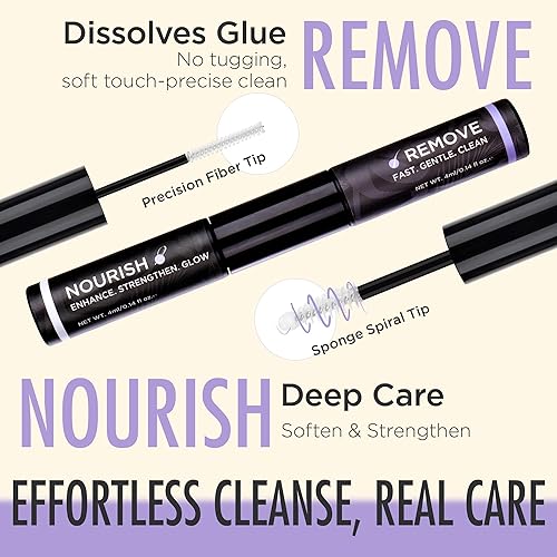 Miniatura 2 de BEYELIAN Adhesivo y removedor de pestañas, pegamento y removedor de pestañas para pestañas individuales, varita de rímel impermeable, cómodo