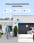 REOLINK PoE Caméra de sécurité RLC-810A, 4K Surveillance extérieure filaire 100ft IR Vision nocturne, détection intelligente de l'homme/du véhicule/animal, lapse du temps, fonctionne avec la maison intelligente, jusqu'à 512GB microSD Carte