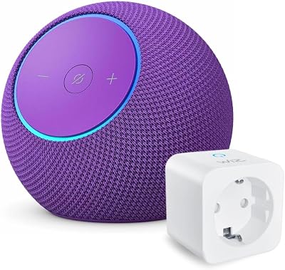 Amazon Echo Dot Max (ultimo modello) | Ametista + WiZ Presa intelligente, compatibile con Alexa – Kit di base per Casa Intelligente