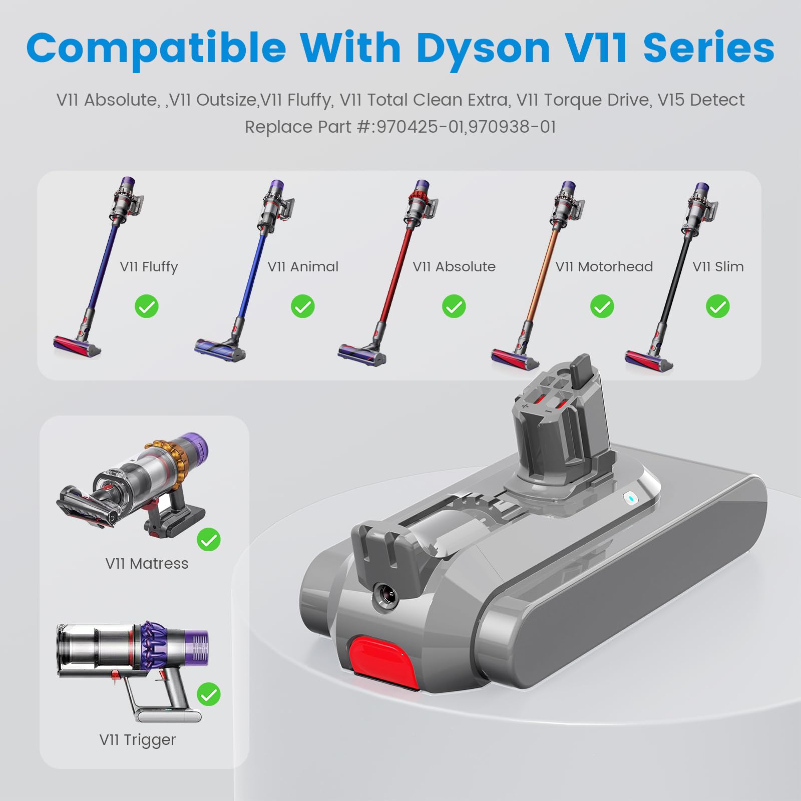 Batterie De Rechange Au Lithium Pour Aspirateur Dyson V10 Animal V10