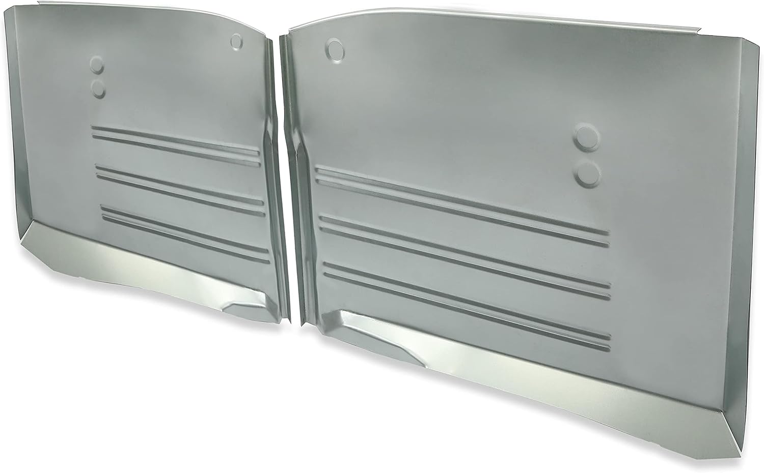 KUAFU Front Pair Floor Pan Compatible with 1955-1957 Chevrolet Chevy All Models Steel Silvery Cab 2Pcs