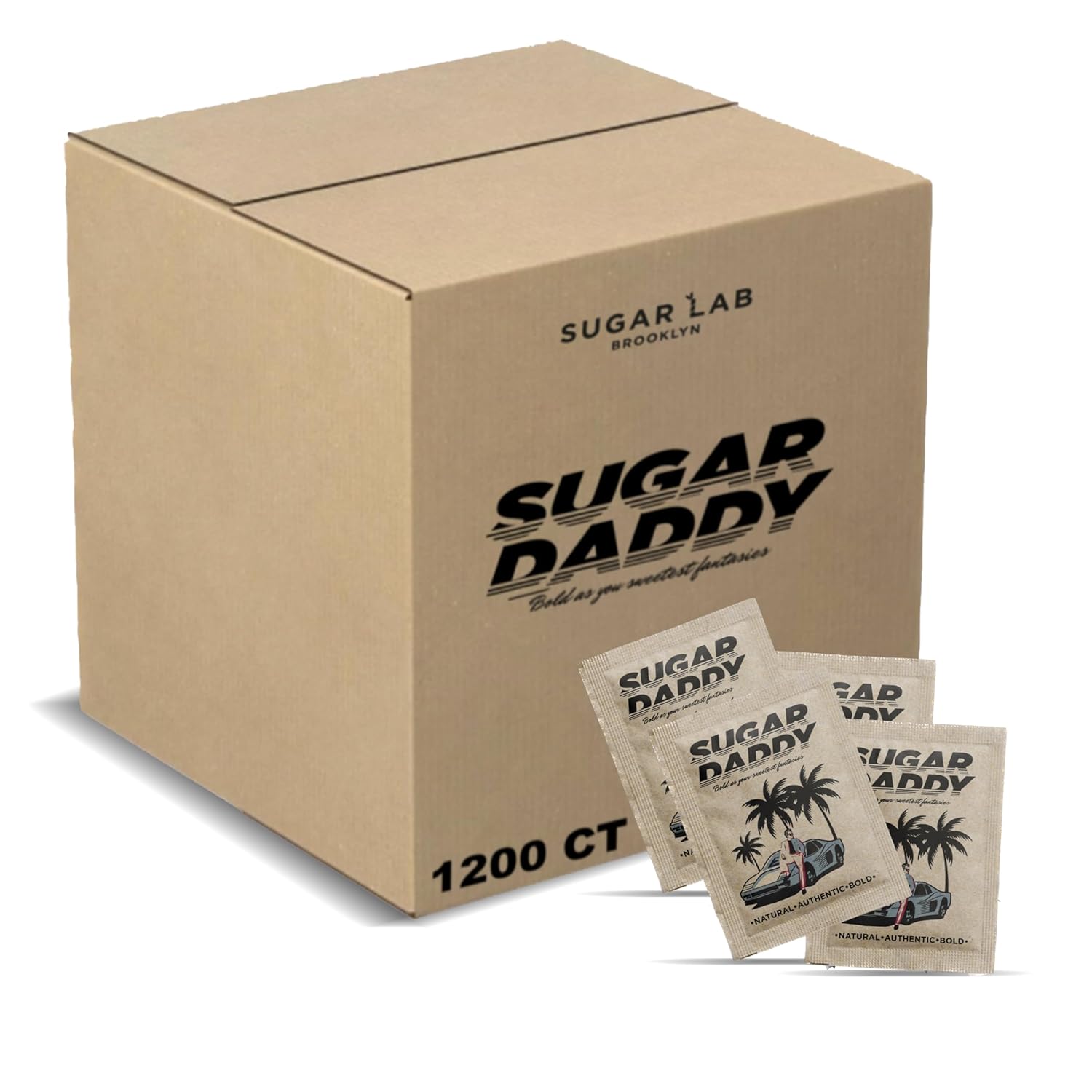 Sugar Daddy, Raw Turbinado Cane Sugar & Premium Packet Box – Rich Flavor Boost – Artisan-Crafted Innovation – 1200 Ct