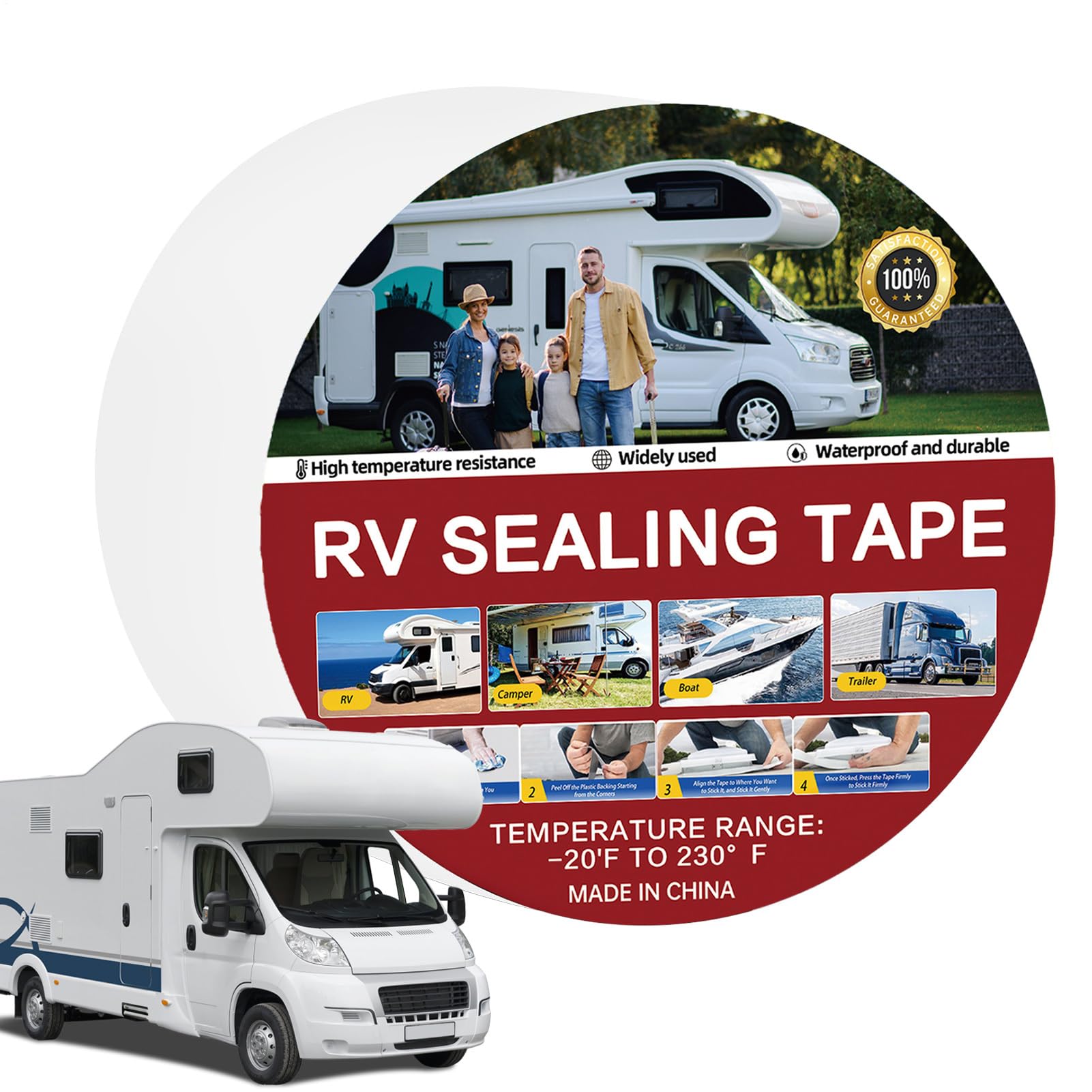 RV Sealant Tape - 5x500cm, Camper Leak Repair | RV Scratch Cover Tapes - for Drivers Road Trips Travelers Professionals Women Men Detailers Fleet Managers Garage Shop