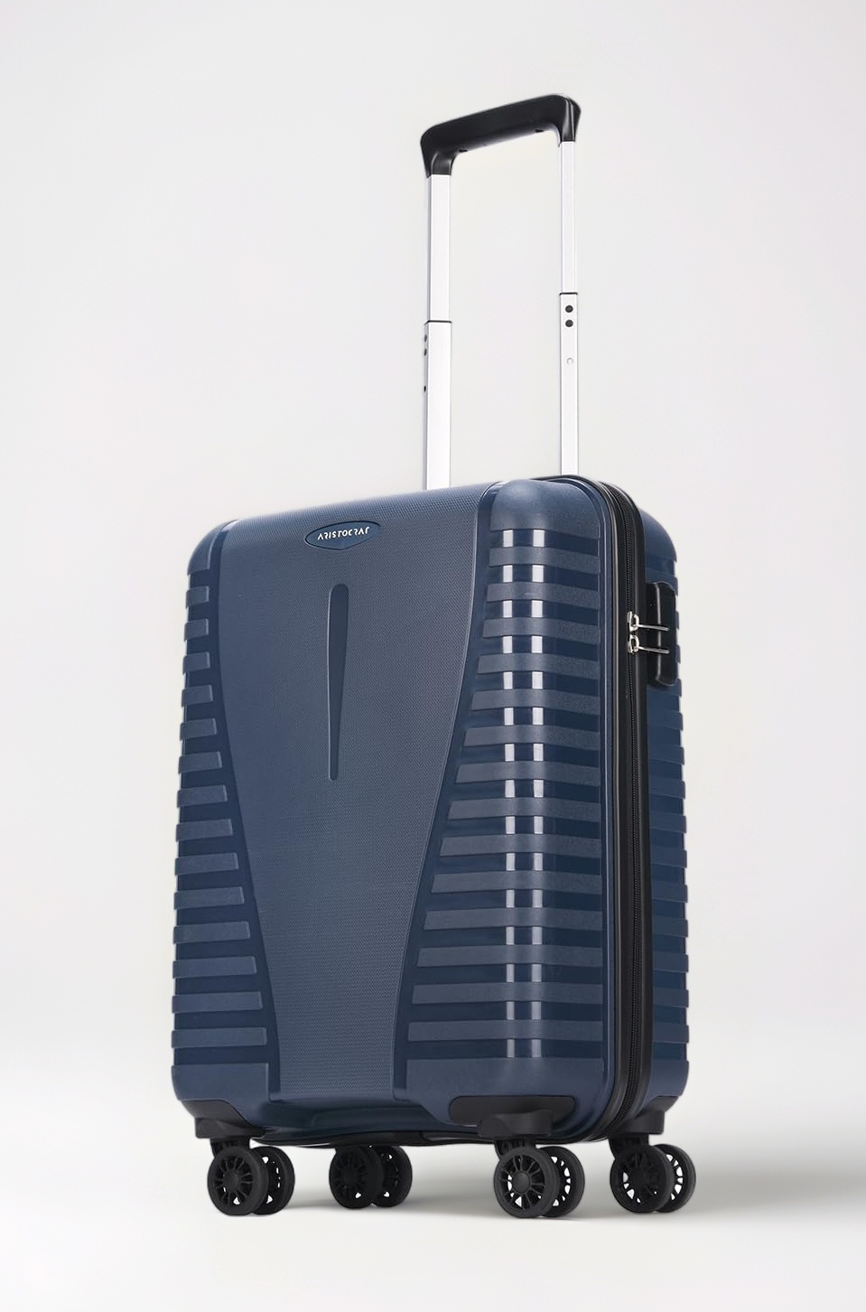 Cabin Polypropylene Airpro 55 Cm(Small) 8 Spinner Wheels Trolley Bags for Travel Hard Case Luggage, Lightweight Bag with Combination Lock & Robust Trolley with 3 Years Warranty (Blue)