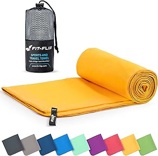 Fit-Flip Asciugamano in Microfibra – in Tutti i Colori, 8 Misure – Compatto & Ultraleggero – Microfibra Asciugamano – Il Perfetto Asciugamano Sport, Asciugamano Viaggio e Asciugamano Palestra