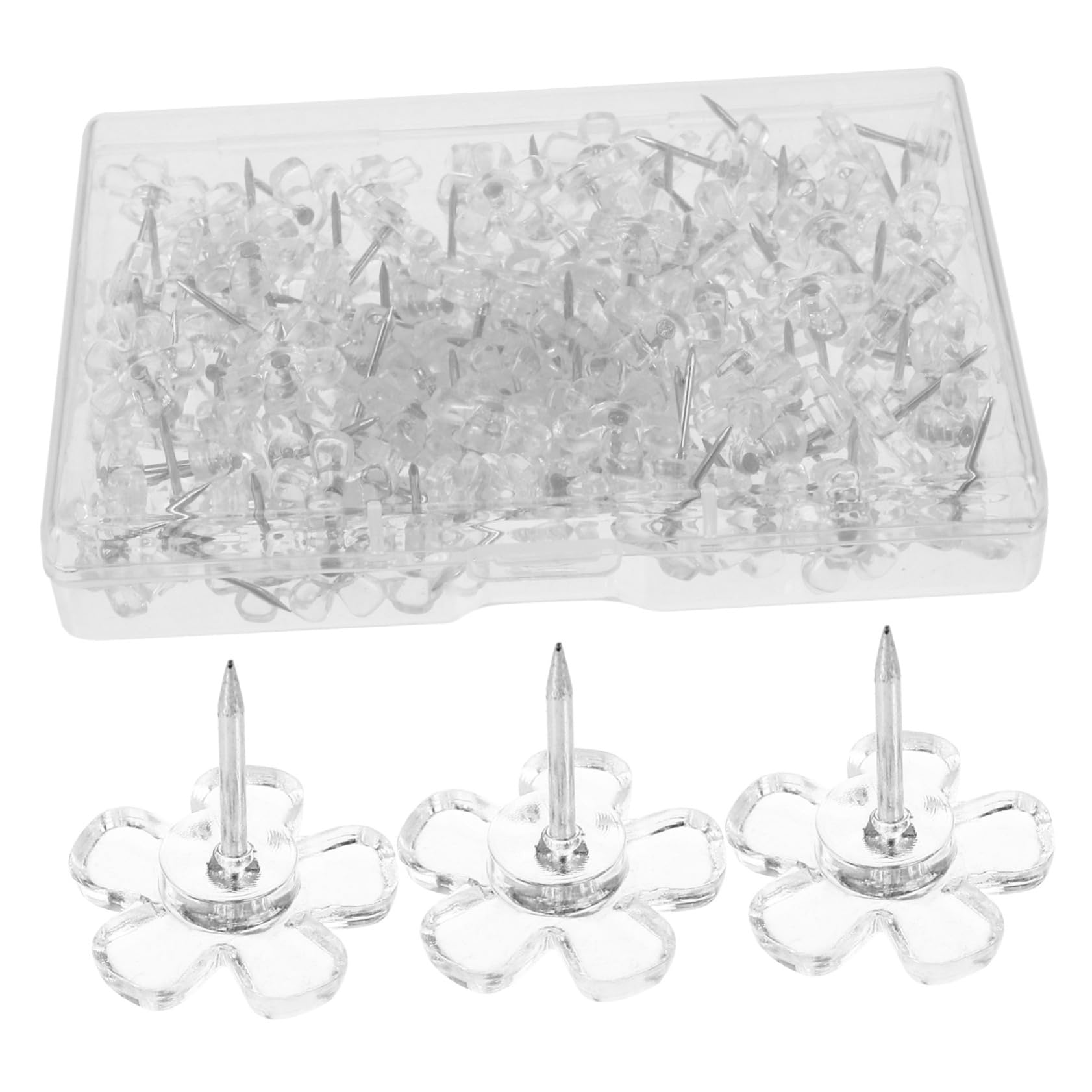 STOBOK 400stücke Transparente Pinnnadeln Klare Reißzwecken Für Korktafel Foto Karten Und Bürobedarf Für Wanddekoration Und Organisation Office