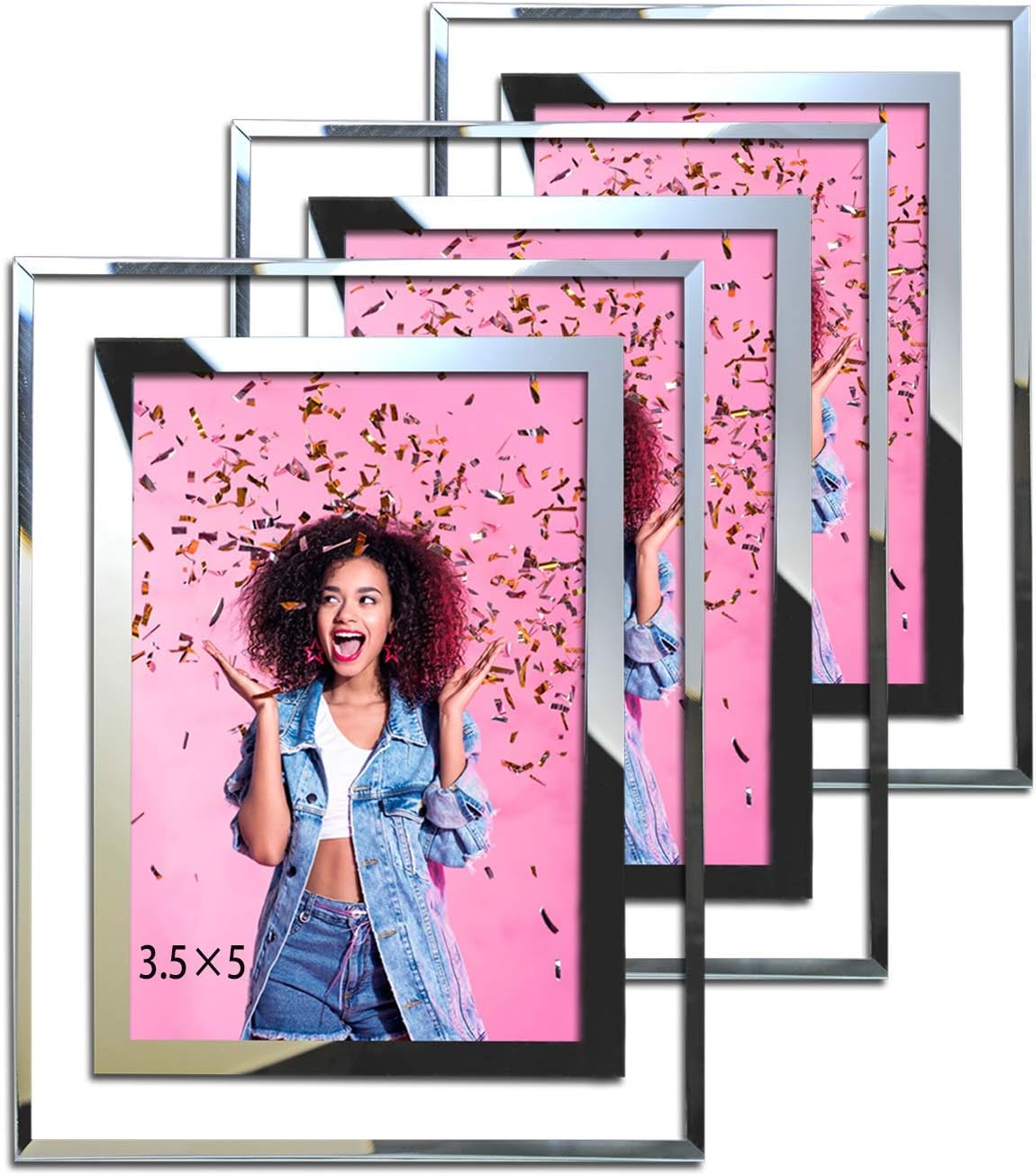 3 1/2 x 5 Picture Frames Silver 3.5x5 Picture Frame Desk Picture Frames