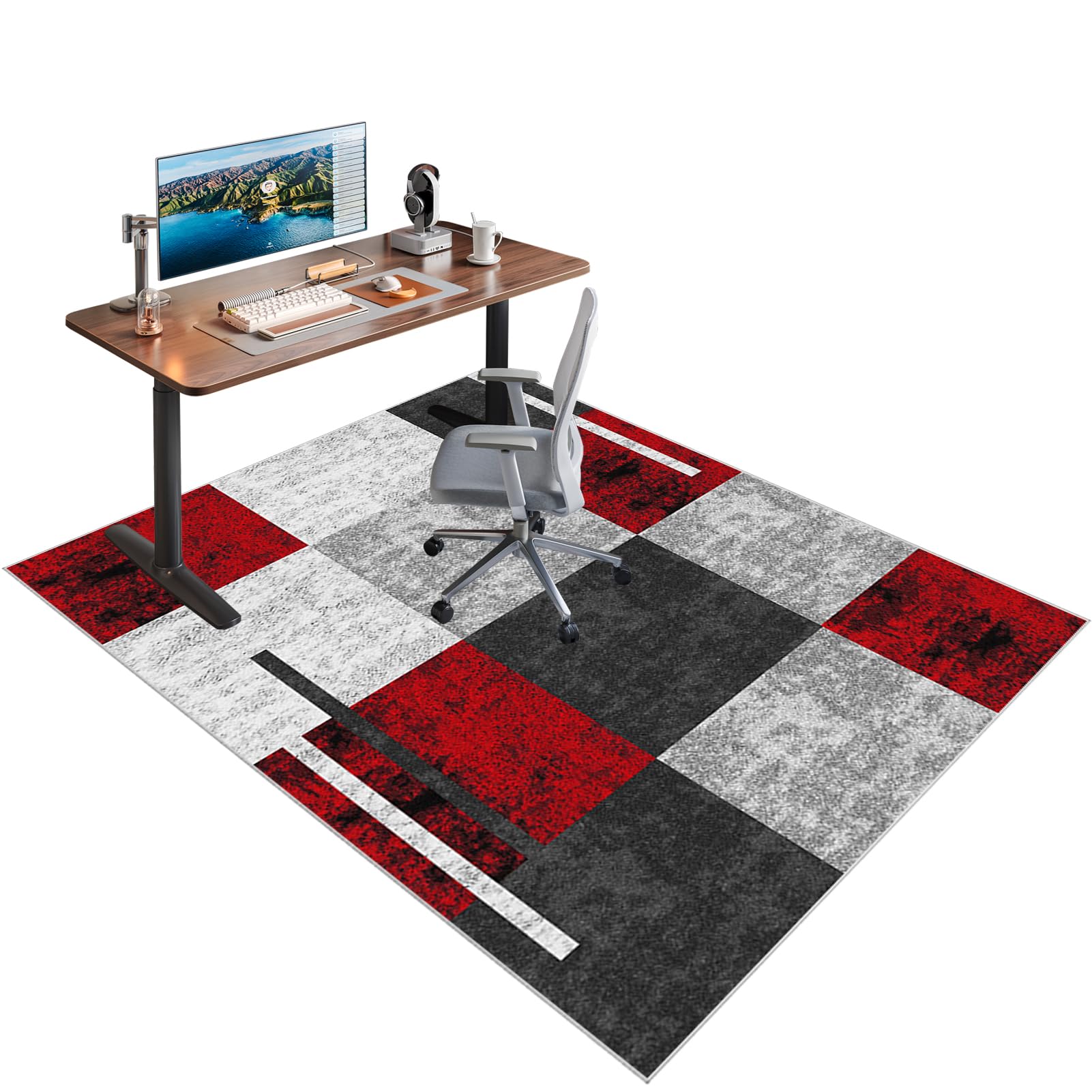 Xiaputcr Color-M193 Heavy Duty Office Chair Mats For Carpeted And Hardwood Floor Carpet Protectors Chair Mat For Home And Office Rectangular Desk Chair Floor Protectors Mat Rug For Gaming Rolling Chair 120 X 140 Cm