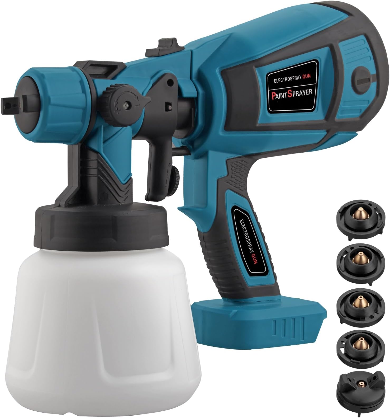 Kabellose Farbsprühpistole 21V 30000U/min - Mit 2 Akkus & 5 Düsen