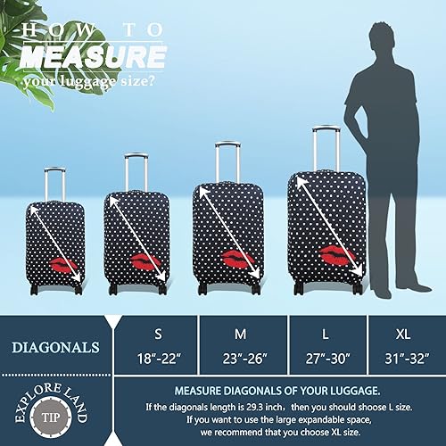 Miniatura 5 de Explore Land - Funda protectora para equipaje de viaje, protector de maleta, se adapta a maletas de 18-32 pulgadas