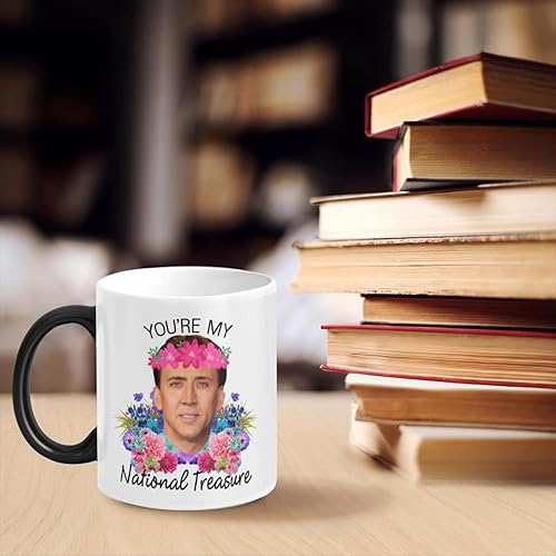 Miniatura 6 de Taza de café que cambia de color con el texto "You're My National Treasure", idea de regalo, 11 onzas
