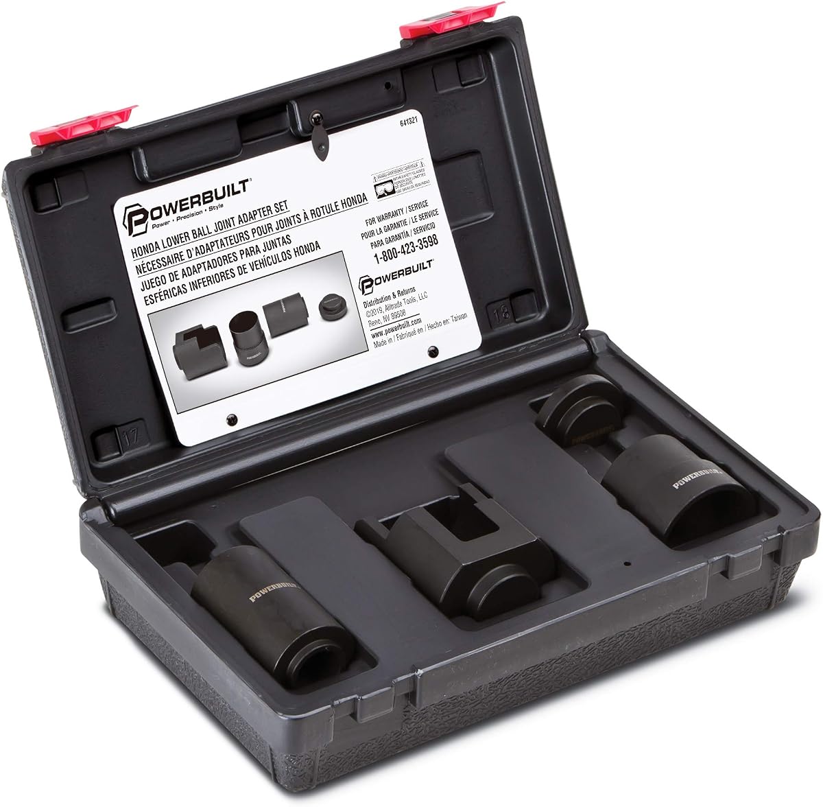 Powerbuilt Honda Lower Ball Joint Adapter Kit, Remove Replace Install Ball Joints, Brake Anchor Pins Service Set - 641321