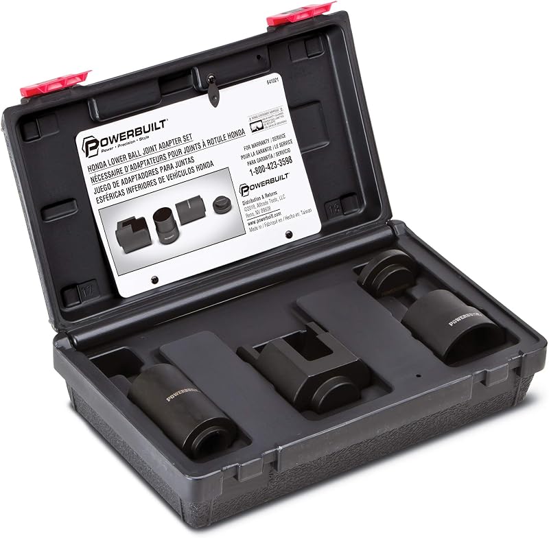 Powerbuilt Honda Lower Ball Joint Adapter Kit, Remove Replace Install Ball Joints, Brake Anchor Pins Service Set - 641321