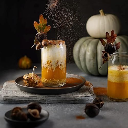 Miniatura 8 de Juego de 4 vasos en forma de lata con tapas y pajitas de bambú – Vasos de agua transparentes de 16 onzas para café helado, té, cócteles, whisky,