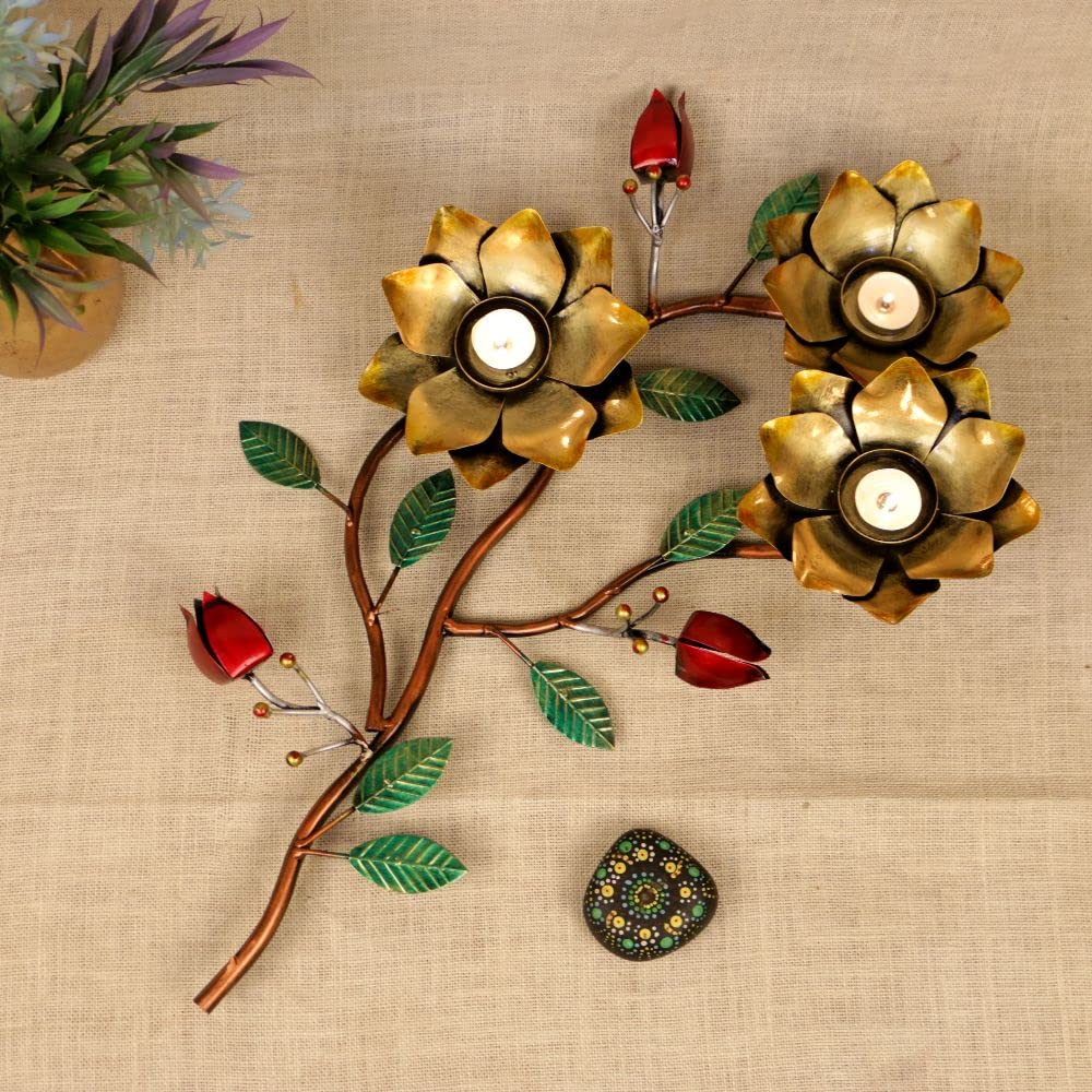 Flower Shaped Tea Light Holders Religious Lotus Flower Shape Tea Light Holder Stand Decorative Bedroom, Office, Wedding, Dining Table, Party, Home Decor