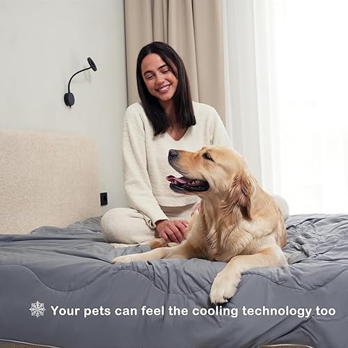 Miniatura 7 de ACCURATEX Edredón refrescante tamaño KingCal King, Q-max0.45 Arc-Chill, manta refrescante para durmientes acalorados, mantas ligeras y frescas para