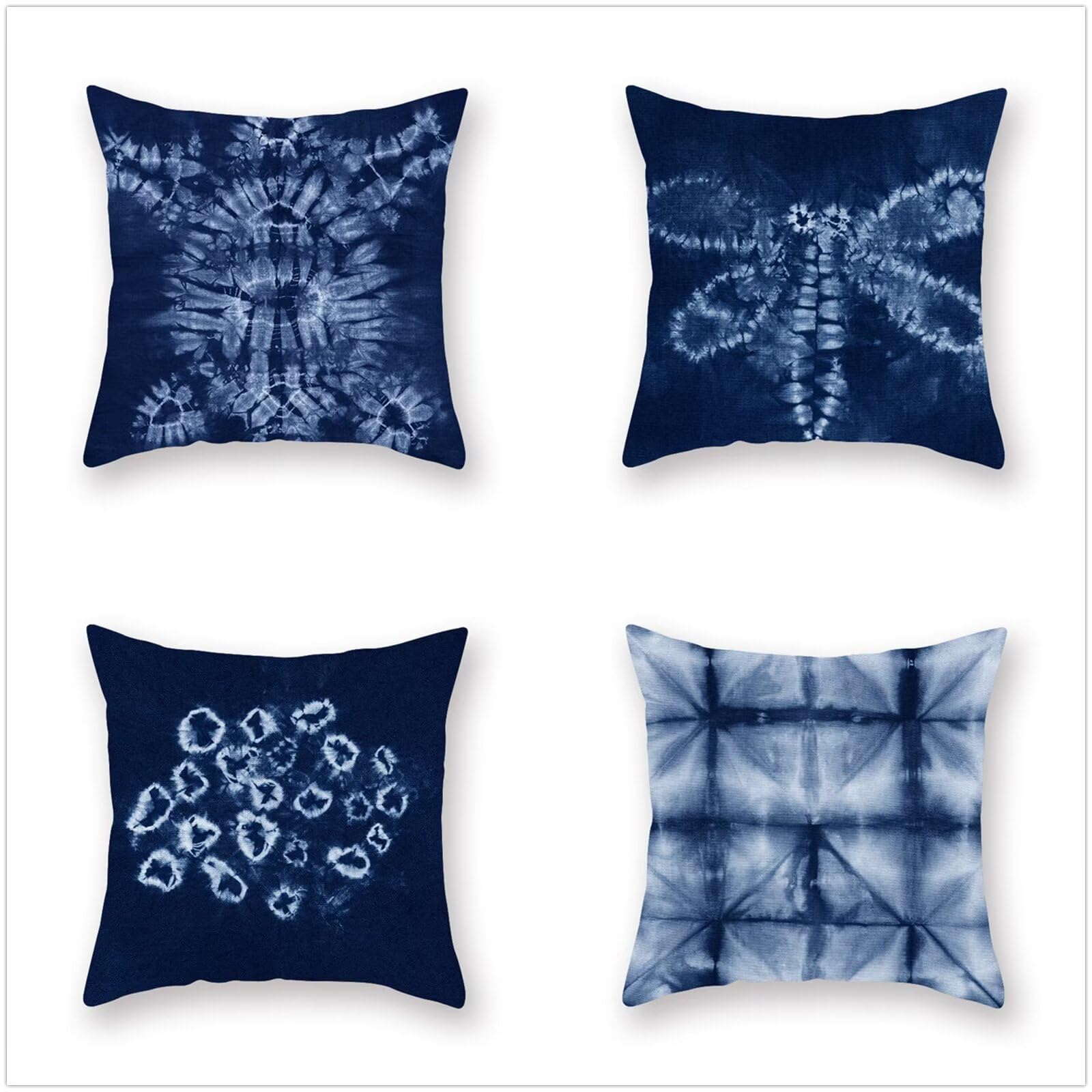 azul de la vendimia 4 pcs Fundas de Cojín,60x60cm Square Double Sided Super Soft Cojines Navideños,Funda Almohada Decorativa para Invierno,para Sofá Coche Cama Sillas Decoracion Hogar Cojines P1-130