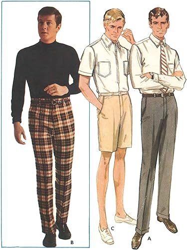 Miniatura 1 de Generic Patrón de costura de los años 60, pantalones y pantalones cortos para hombre - cintura: 40' (40.2 in)