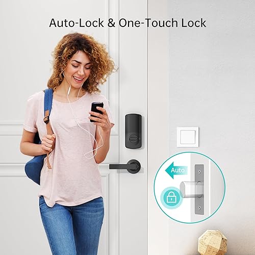 Miniatura 5 de Cerraduras de puerta inteligentes para puerta delantera Juego de 2 manijas de palanca, cerrojo de cerradura de puerta de entrada sin llave, juego de