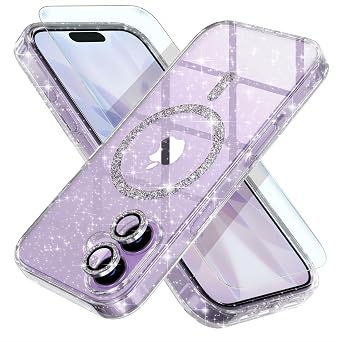 Choiche for iPhone 17 Case Shiny Magnetic, Glitter Clear