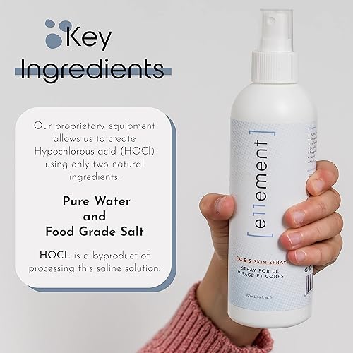 Miniatura 5 de e11ement - Aerosol para la cara y la piel con ácido hipocloroso - HOCL- Seguro para su uso en piel propensa al acné - Eczema - Cuero cabelludo seco