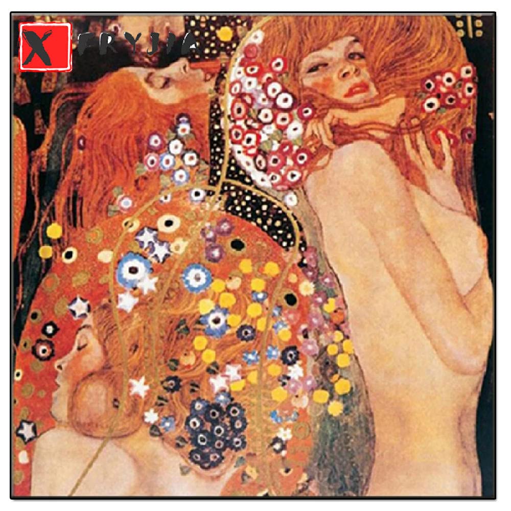 Hot 5D DIY diamentowy obraz woda węże autorstwa Gustav Klimt zestawy do haftu krzyżykowego 3D DIY haft mozaika wzór kryształ górski prezent kwadrat 80 x 80 cm